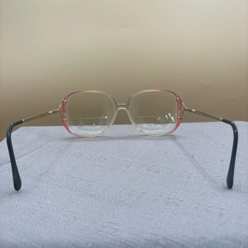 Luxottica Colleen Eyeglasses Women OS Pink Clear Gradient Vintage Librarian-core